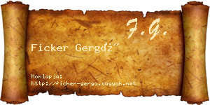Ficker Gergő névjegykártya
